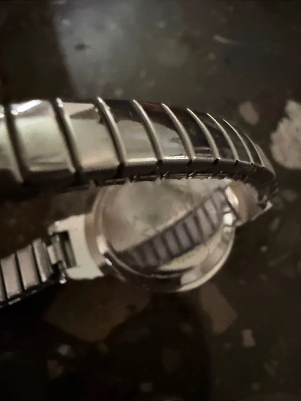 Silver Crystal Accent Stretch Watch - Picture 3 of 4